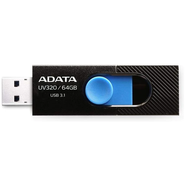 Pendrive ADATA UV320 64GB - USB 3.2 Gen 1 - Negro-Azul - AUV320-64G-RBKBL