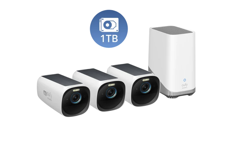 eufyCam S330 (eufyCam 3) 3-Cam Kit + 1 TB Hard Drive