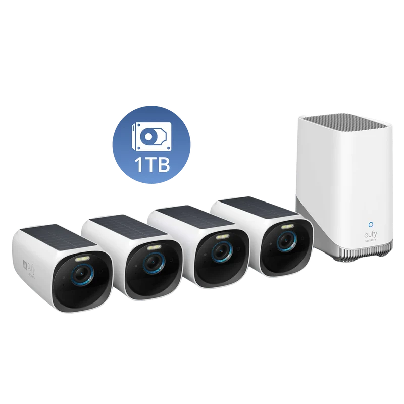 eufyCam S330 (eufyCam 3) 4-Cam Kit + 1 TB Hard Drive
