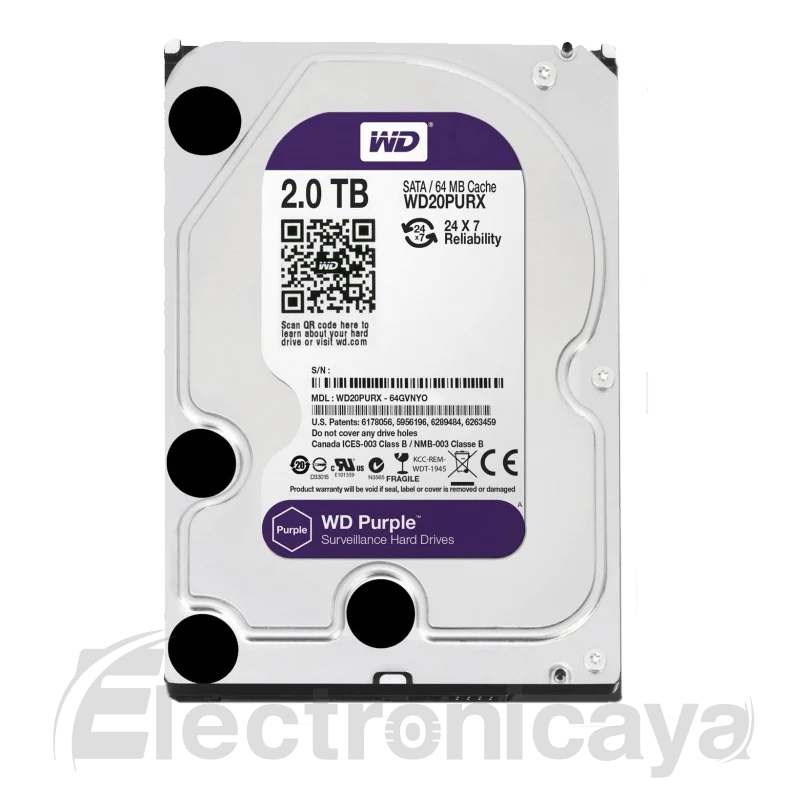 Disco Duro Western Digital Purpura 2TB WD23PURZ