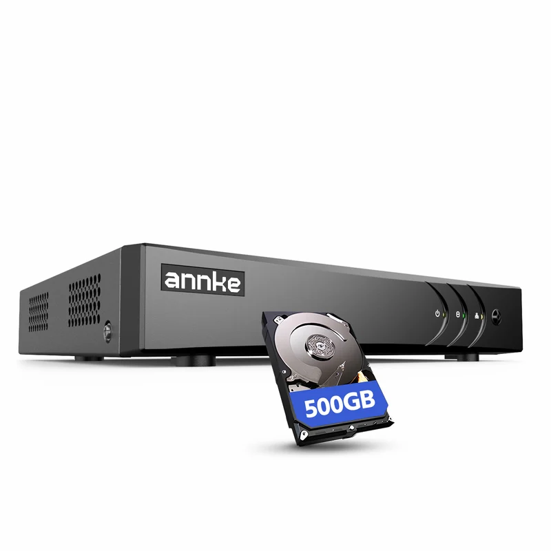ANNKE 3K Lite 4CH DVR H.265+ CCTV Vidéo Surveillance Enregistreur,500GB HDD, Détection Personne/Véhicule,Enregistrement 24h/24,CCTV Vidéo en Réseau Prend en Charge 4 Caméras Analogiques et 1 Caméras IP