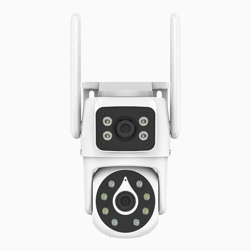 WCD400 – Cámara de Seguridad WiFi Exterior 4MP Doble Lente, 2.4G/5G, Giro 350° e Inclinación 90°, Visión Nocturna Dual, Detección de Movimiento, Audio Bidireccional, Hasta 256GB, Alexa