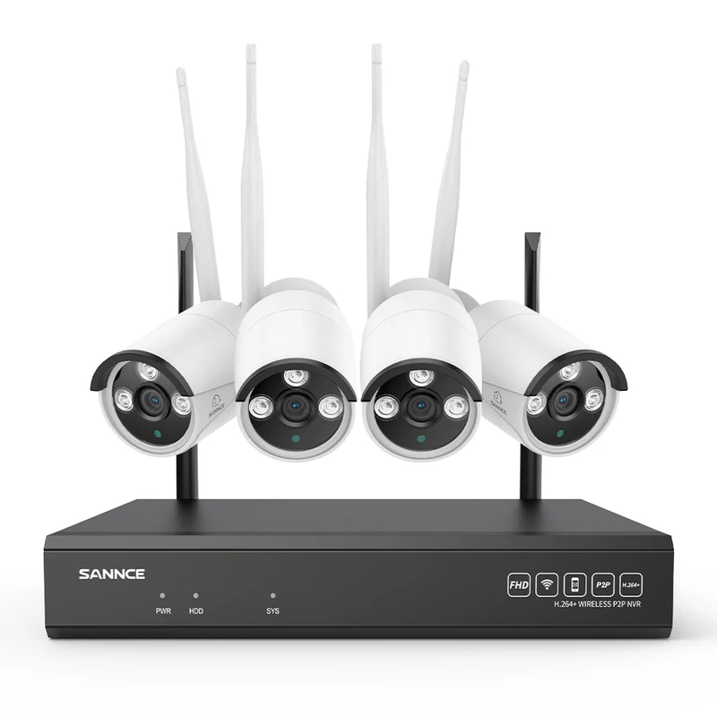 3MP 8-Channel Wireless Security Camera System, 8MP NVR, 3MP WiFi 4 Pcs IP Cameras, Two-Way Audio, IP66 Waterproof, Smart AI Human Detection, Work With Alexa