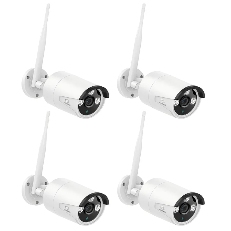 5MP Wireless Security Camera, 4PCS WiFi IP Cameras for SANNCE N48WHE/N98WHE/N44WEF/N98WHG NVR, AI Human Detection, Work with Alexa, 100ft Night Vision, Remote Access & Smart Motion Alerts