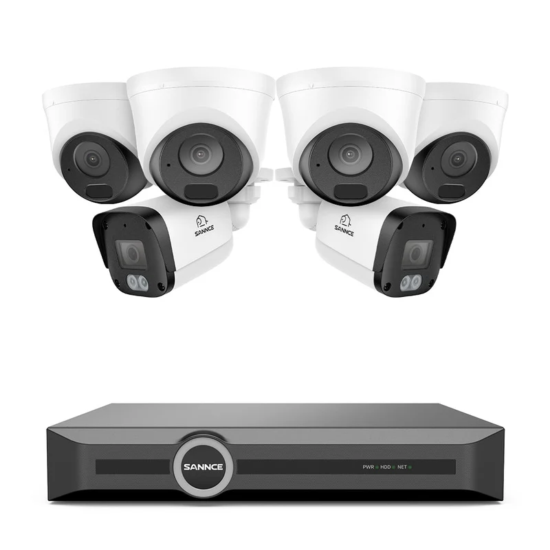 5MP 8 Channel PoE Security System, 6MP NVR, S+265., Human & Vehicle Detection, Smart Playback, Smart Notification with Image Attached