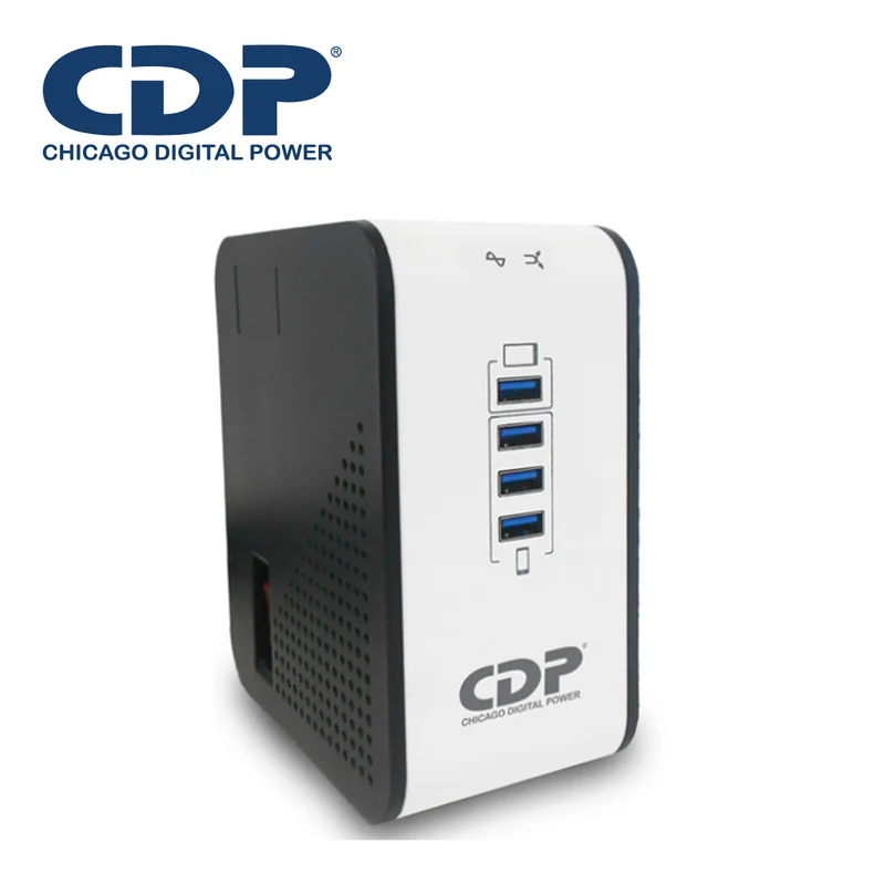 Regulador CDP 8 Tomas/4 (R2CU-AVR1008) 1000VA/400W USB Marca: CDP