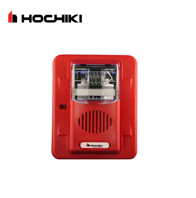 Bocina estroboscópica 24 V CC multicandela montaje en pared HEC3-24WR Marca: Hochiki