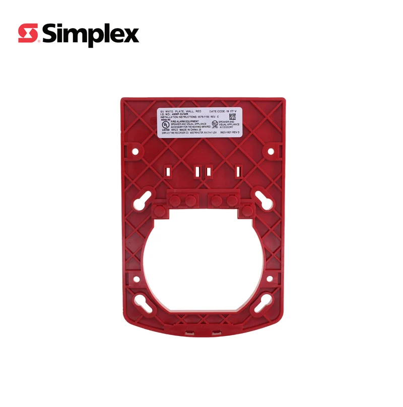 Placa de montaje SV para pared color rojo (49MP-SVWR) Marca: Simplex