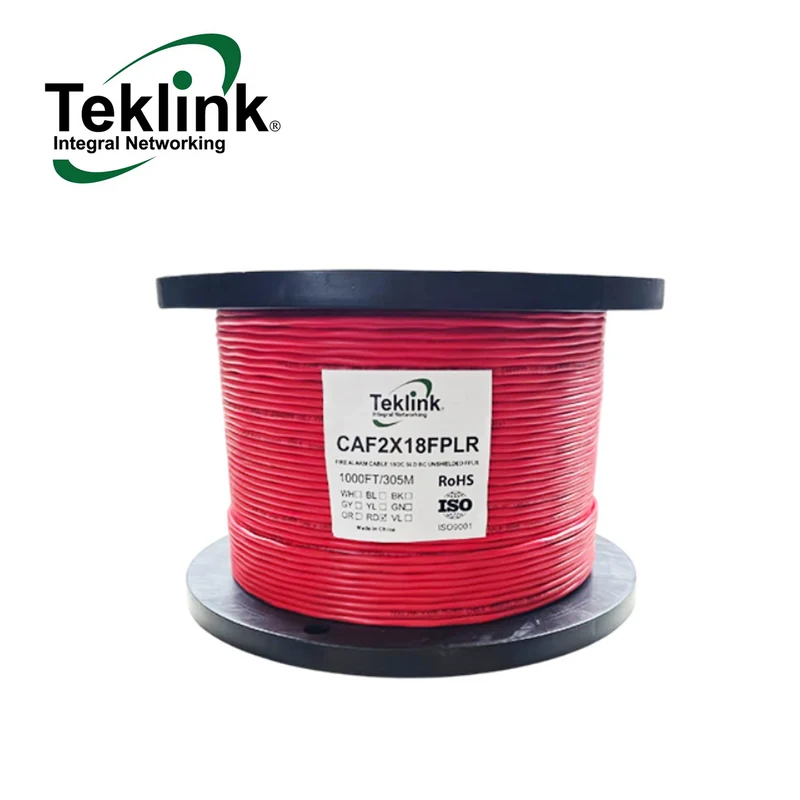 Cable de alarma incendio de 18 18AWG 2 HILOS 305MTS UL CAF2X18FPLR Marca: Teklink